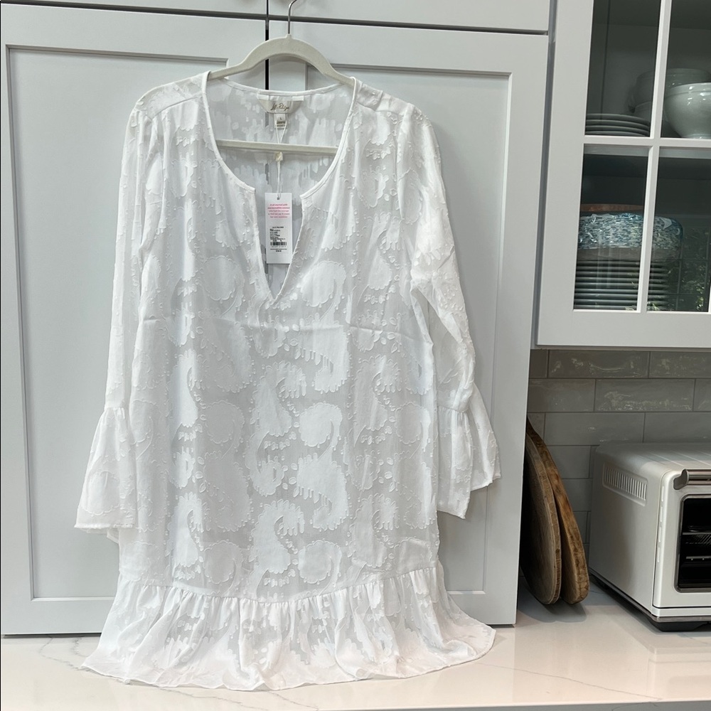 Lilly Pulitzer Shenzi Cover-Up white size L NWT